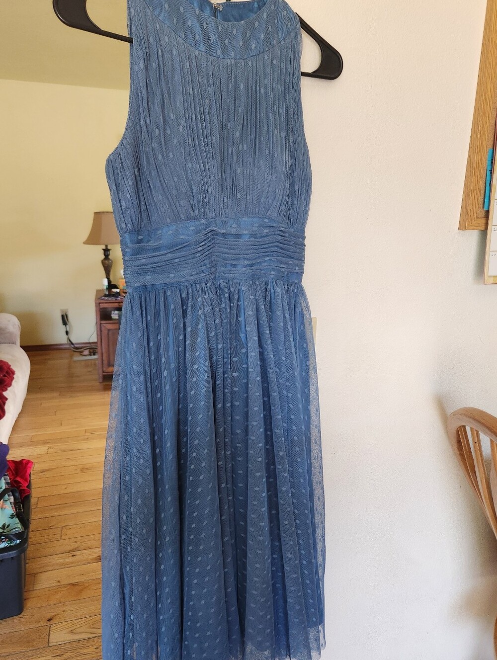 Unique Vintage Blue Polka Dot Dress